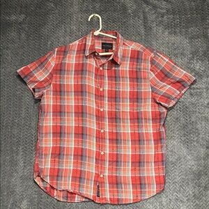 Lucky Brand Shirt Mens Large Short Sleeve Button Front Regular Fit